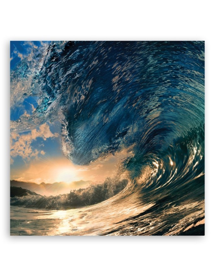 Sea waves sunset - Canvas prints for bedroom modern | FEEBY