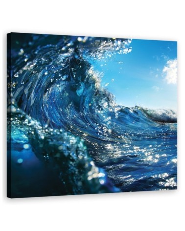 Ocean waves blue - Canvas painting for living room | FEEBY