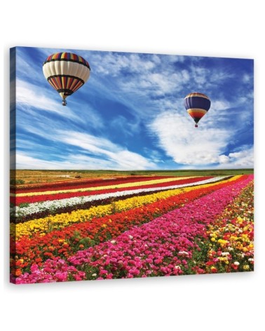 Canvas prints for living room - Landscape of a colourful meadow of flowers | FEEBY