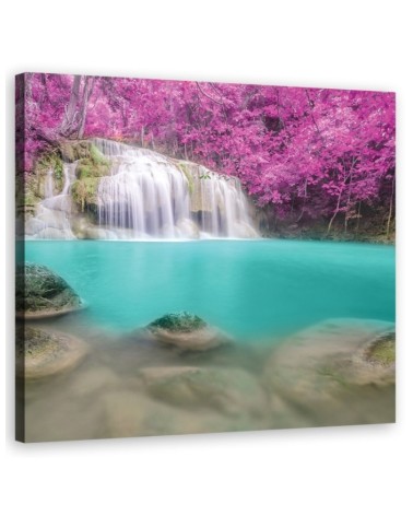 Modern Canvas painting for bedroom - Landscape waterfall purple | FEEBY