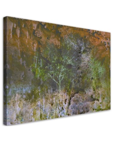 Modernes Wandbild - Ein blühender Baum in der Rostwiese | Feeby