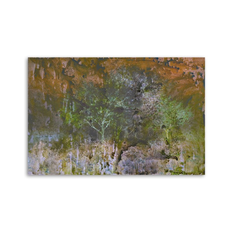 Modernes Wandbild - Ein blühender Baum in der Rostwiese | Feeby