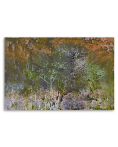 Modernes Wandbild - Ein blühender Baum in der Rostwiese | Feeby