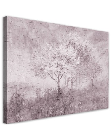 Modern Canvas painting for living room - Tree in a meadow landscape | FEEBY