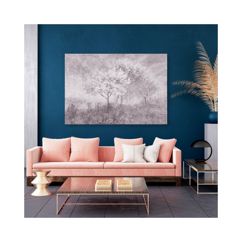 Bild - Ein blühender Baum in der Wiese Old Schwarz und Weiß | Feeby