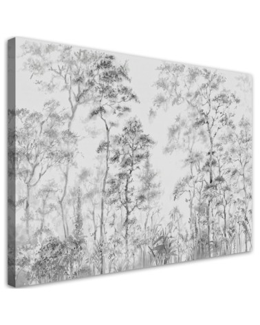 Leinwandbild modern - Hohe dünne Bäume | Feeby