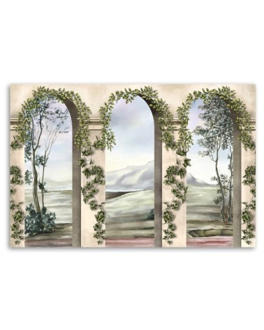 Dekoratives Leinwandbild - Säulen und Bögen mit Efeu | Feeby