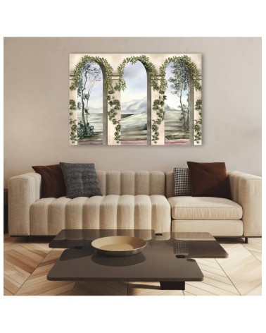 Dekoratives Leinwandbild - Säulen und Bögen mit Efeu | Feeby