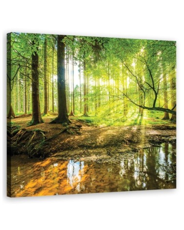 Modern Canvas prints for bedroom - Forest Lake Nature | FEEBY