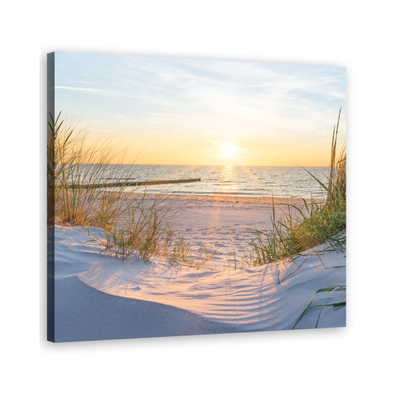 Dekoratives Leinwandbild - Sonnenuntergang am Strand | Feeby