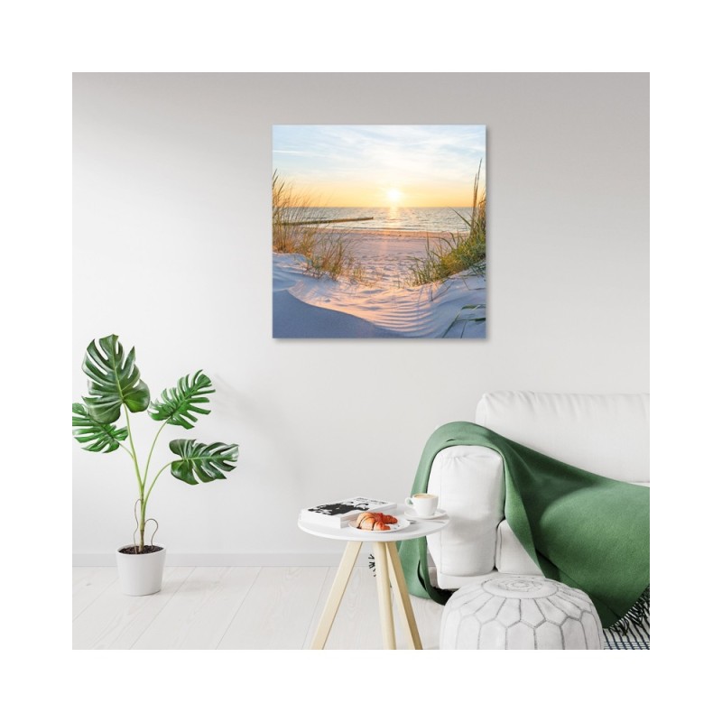Dekoratives Leinwandbild - Sonnenuntergang am Strand | Feeby