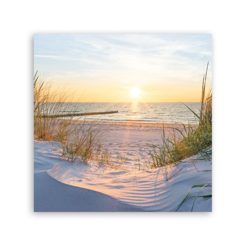 Dekoratives Leinwandbild - Sonnenuntergang am Strand | Feeby