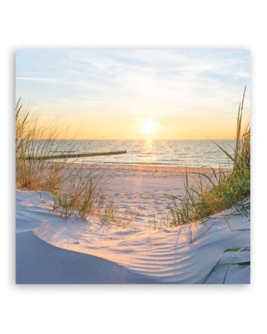 Dekoratives Leinwandbild - Sonnenuntergang am Strand | Feeby