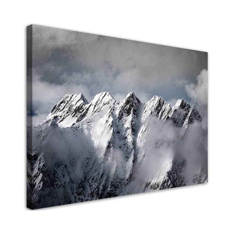 Wandbild für Wohnzimmer - Berg Gipfel im Winter | Feeby