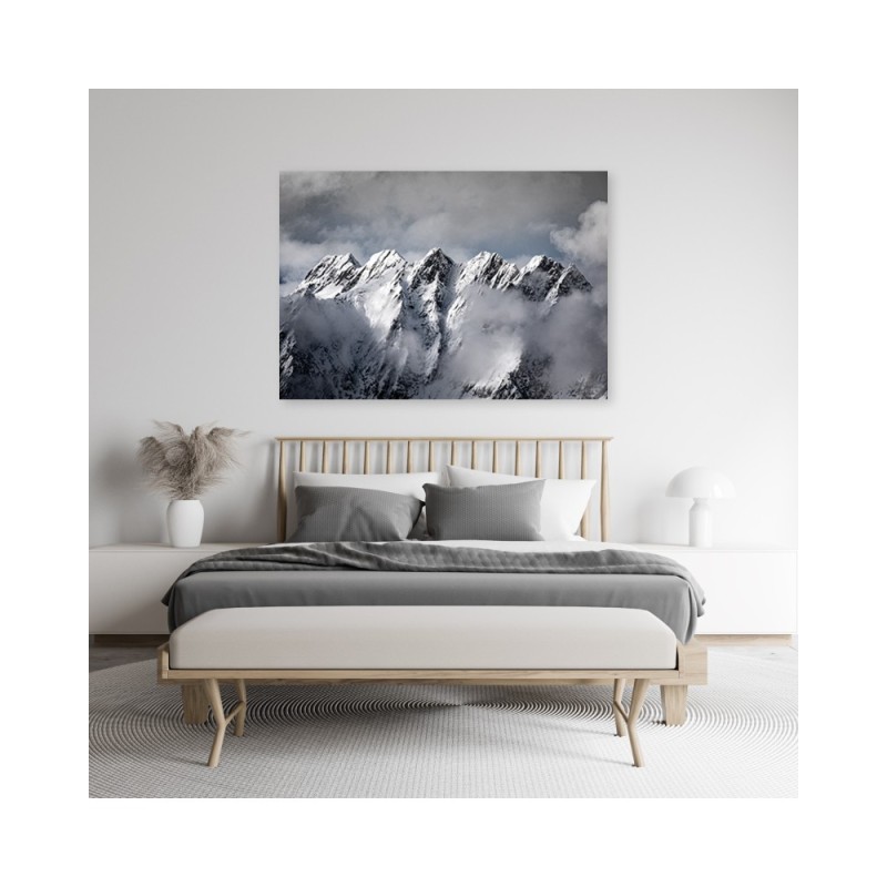 Wandbild für Wohnzimmer - Berg Gipfel im Winter | Feeby