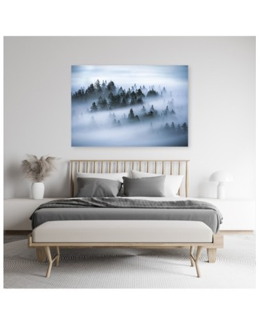 Dekoratives Leinwandbild - Wald im Nebel | Feeby