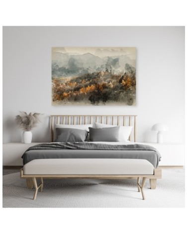 Leinwandbild - Herbstwald im Nebel | Feeby