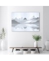 Canvas print - Mountains over the lake abstract | FEEBY