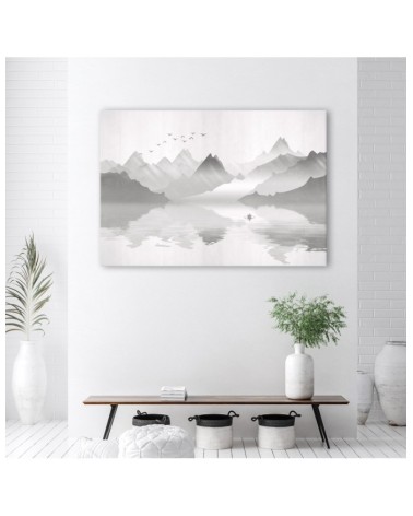 Leinwanddruck - Berge auf See Abstraktion | Feeby