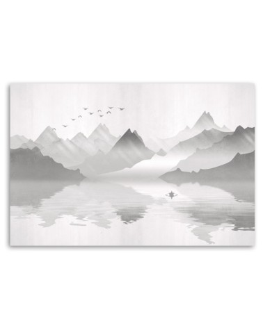 Leinwanddruck - Berge auf See Abstraktion | Feeby