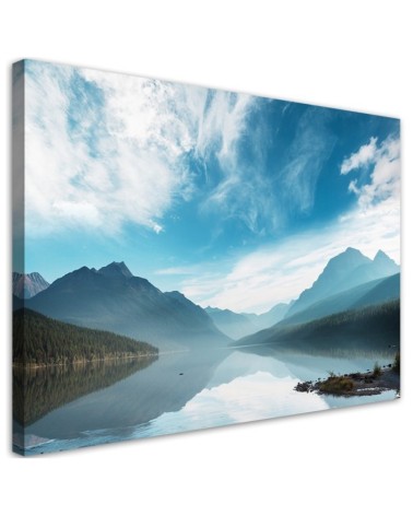 Canvas prints for the living room - Lake on the background of the mountains | FEEBY