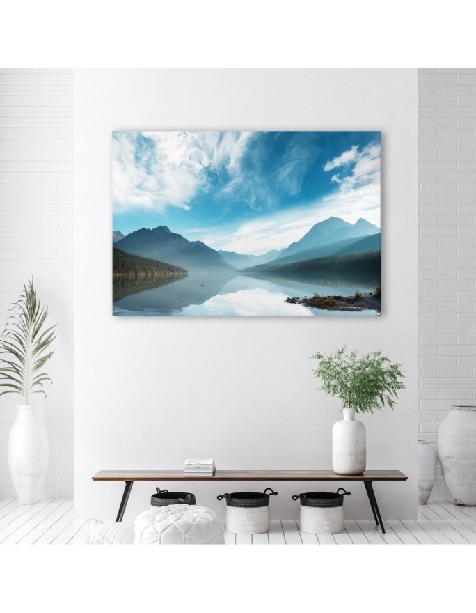 Canvas prints for the living room - Lake on the background of the mountains | FEEBY
