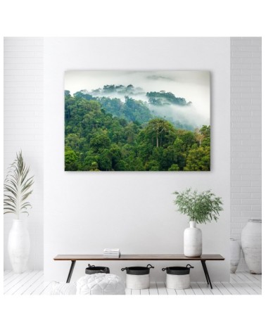 Leinwandbild - Wald im Nebel Landschaft | Feeby