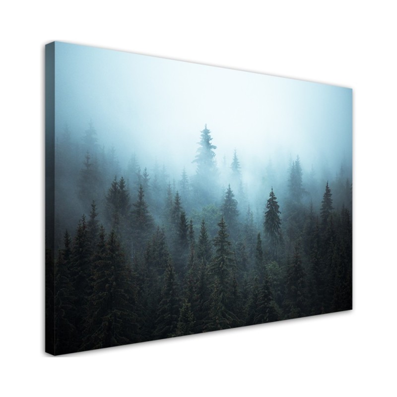 Modern Canvas painting for bedroom - Forest in the fog | FEEBY
