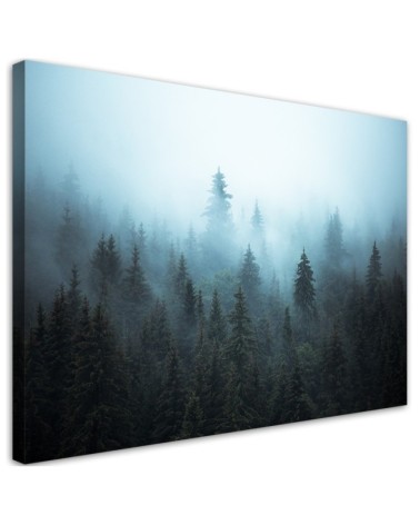 Leinwandbild - Wald im Nebel | Feeby