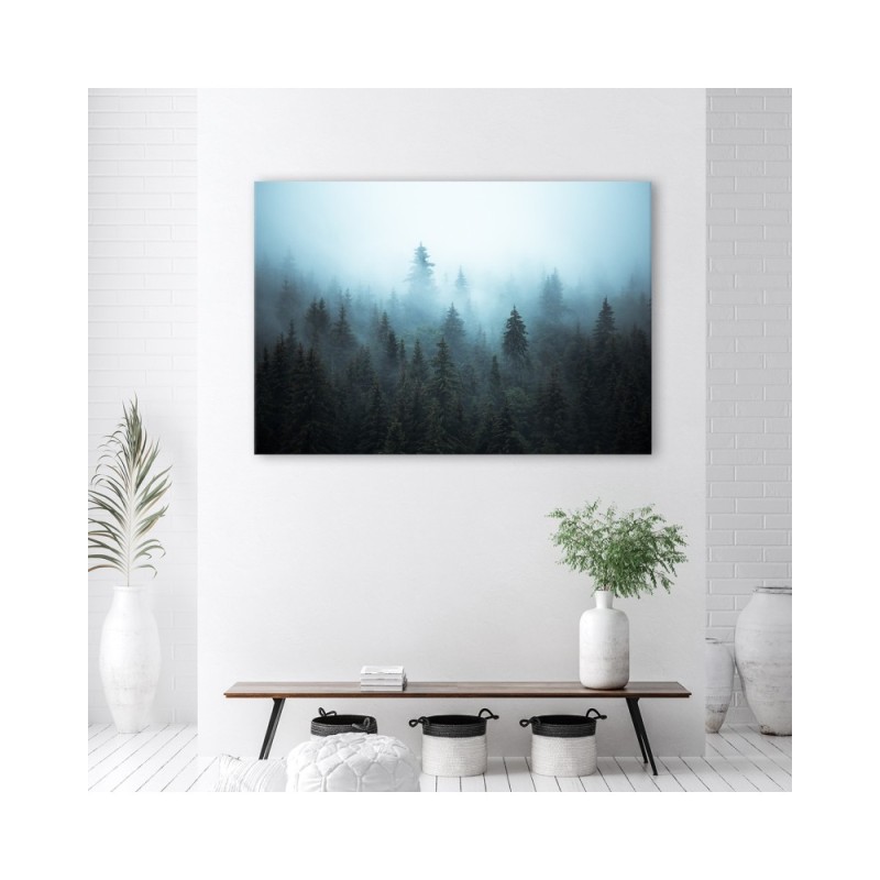 Leinwandbild - Wald im Nebel | Feeby