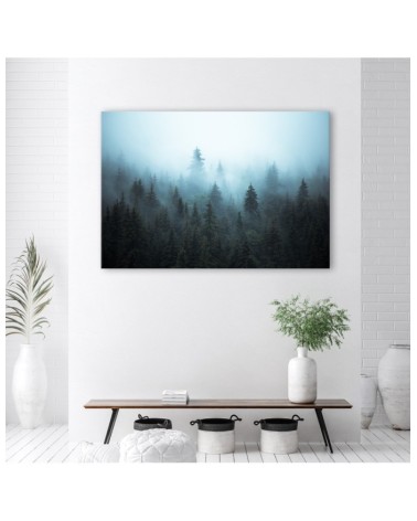 Leinwandbild - Wald im Nebel | Feeby