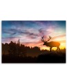 Canvas painting for living room - Deer at sunset | FEEBY