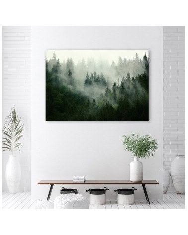 Modernes Wandbild - Wald im Nebel | Feeby