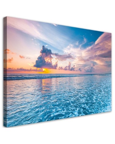 Leinwandbild - Sonnenuntergang am Meer | Feeby