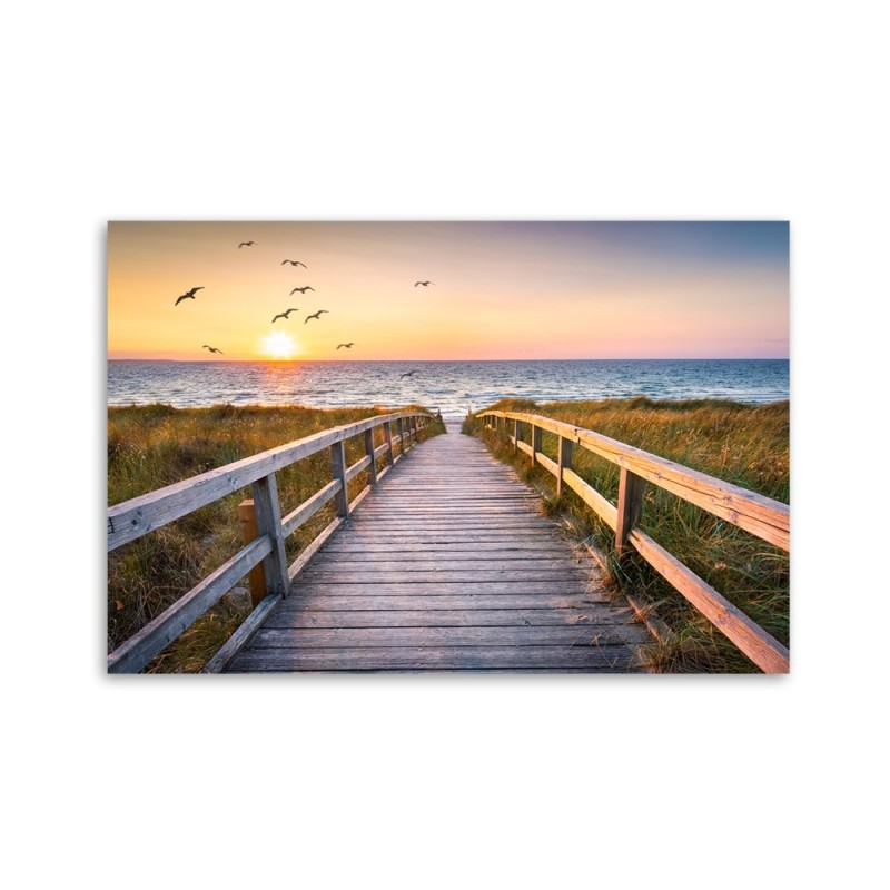 Bild auf Leinwand - Sunset Sea Beach | Feeby