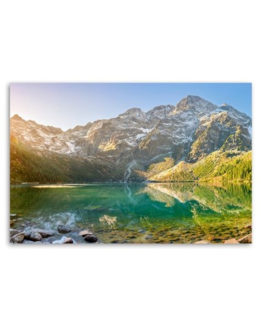 Wandbild für Wohnzimmer - See in den Bergen | Feeby