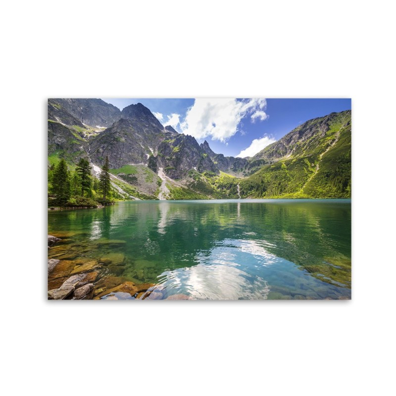 Modernes Wandbild - Mountain Lake Trees Natura | Feeby