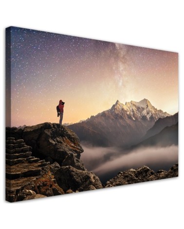 Mountains Stars Sky - Canvas print | FEEBY
