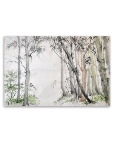 Leinwandbild modern - Graue Bäume Wald gemalt | Feeby