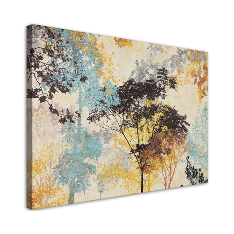Dekoratives Leinwandbild - Farbenfrohe Bäume Abstrakt | Feeby