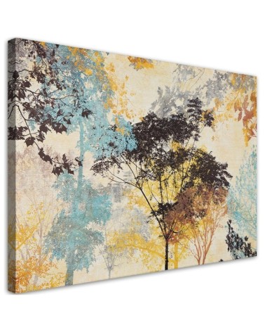 Painting on  canvas for living room - Coloured trees abstract | FEEBY