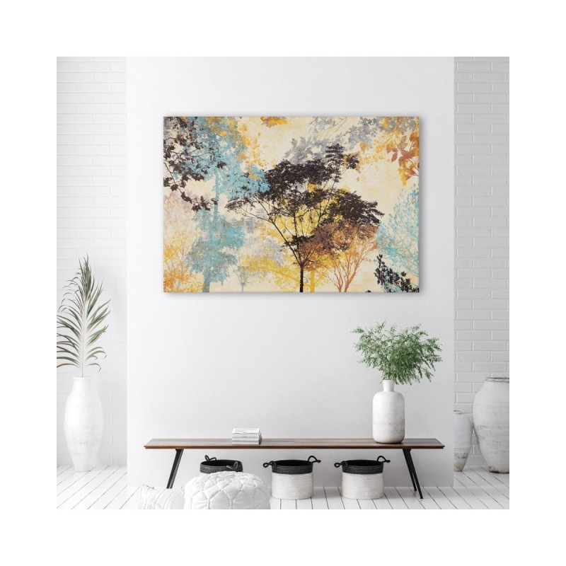 Dekoratives Leinwandbild - Farbenfrohe Bäume Abstrakt | Feeby