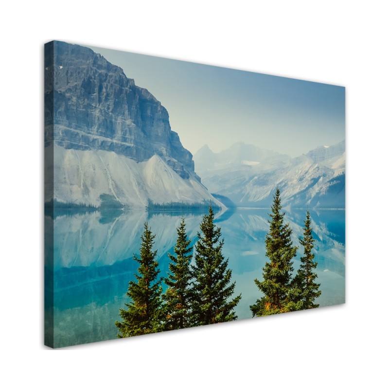 Modern Canvas painting for bedroom - Mountains Lake Nature | FEEBY