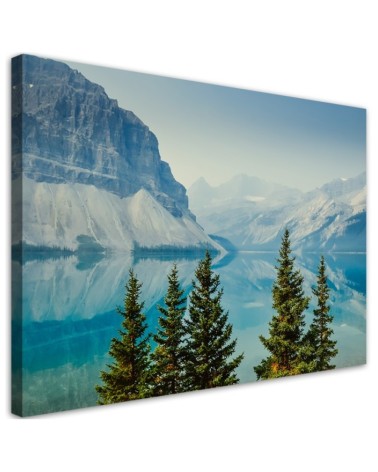 Modern Canvas painting for bedroom - Mountains Lake Nature | FEEBY