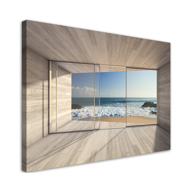 Leinwandbild modern - Meerblick aus dem Fenster | Feeby