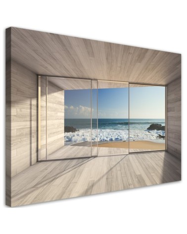 Leinwandbild modern - Meerblick aus dem Fenster | Feeby