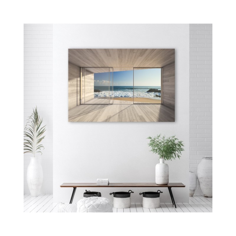 Leinwandbild modern - Meerblick aus dem Fenster | Feeby