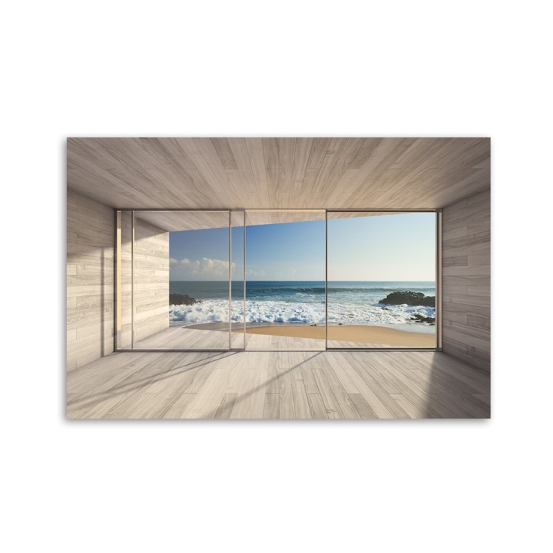 Leinwandbild modern - Meerblick aus dem Fenster | Feeby