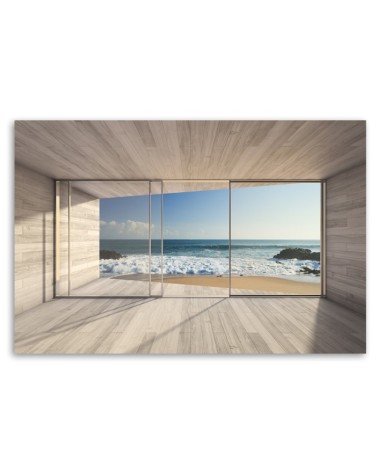 Leinwandbild modern - Meerblick aus dem Fenster | Feeby