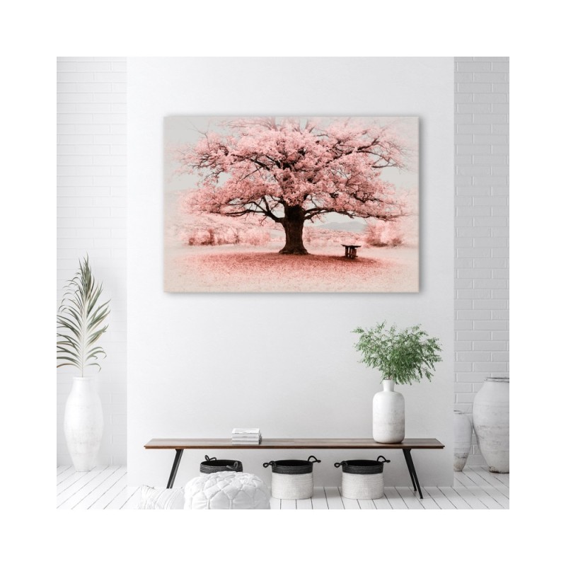 Bild auf Leinwand - Rosa Baum Abstraktion Natur | Feeby